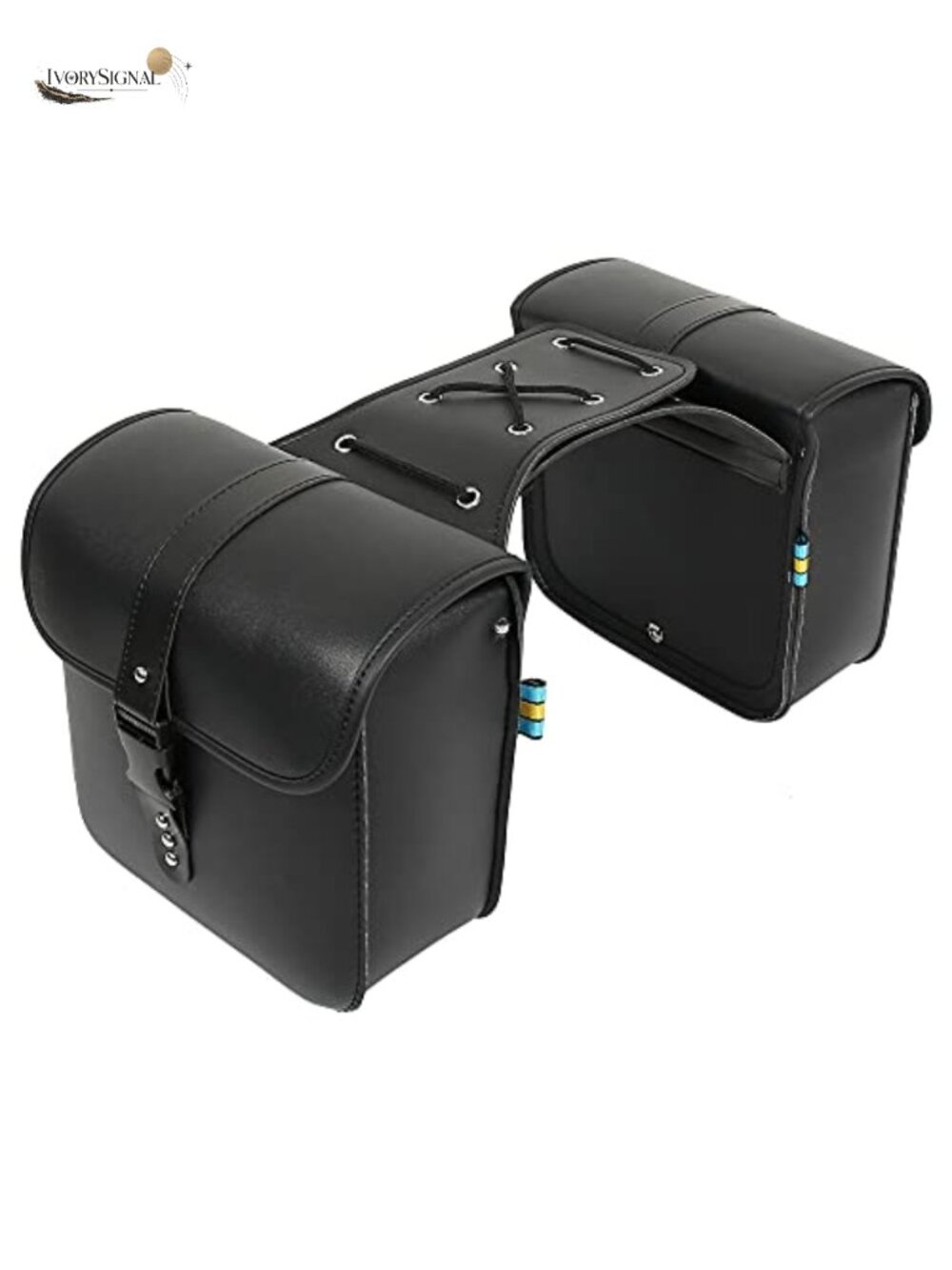 Motorcycle Saddlebag Tool Bags Faux Leather Waterproof Quick Release Buckles